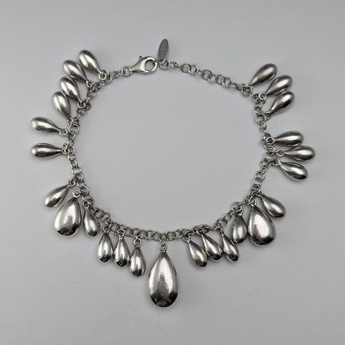 英国ヴィンテージ 純銀製 ドロップ ブレスレット 60g Jasper Conran